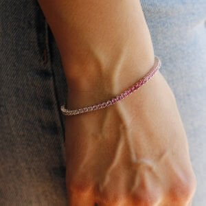 Süzme Pembe Tonlu Taşlı Bileklik