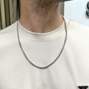 İtalyan Dörtgen Örme Zincir Kalın Boy 60 cm