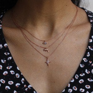 Minimal Turkuaz Göz Kirpik Kolye