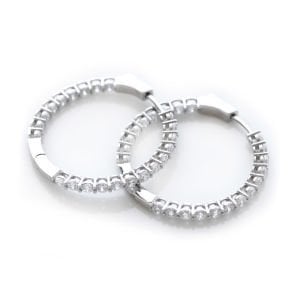 İç Dış Taşlı Halka Küpe