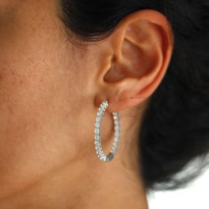 İç Dış Taşlı Halka Küpe