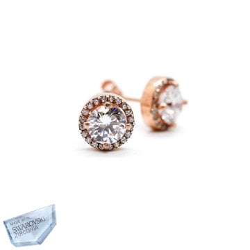 Swarovski 1 Karat Tek Taş Küpe