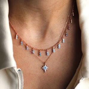 Mineli Kutup Yıldızı Kolye