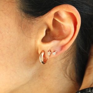 Kalın Bombeli Büyük Halka Küpe