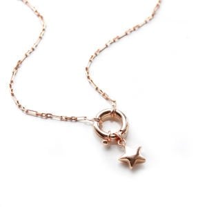 Kilit Zincir Yıldız Kolye 55 cm