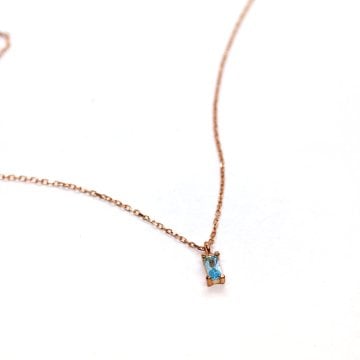 Keyz Baguette Kolye Aqua Marin