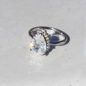 Damla Taşlı Tasarım Yüzük (İce Cut Taş)