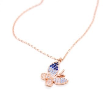 Nano Taşlı Kelebek Kolye