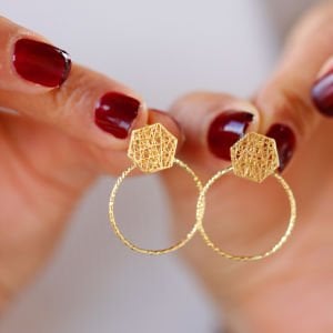 İtalyan Altıgen Halka Küpe