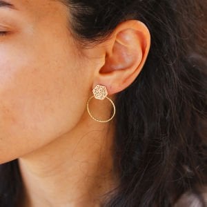 İtalyan Altıgen Halka Küpe