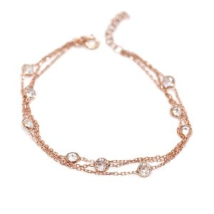 Üç Zincir Taşlı Bileklik