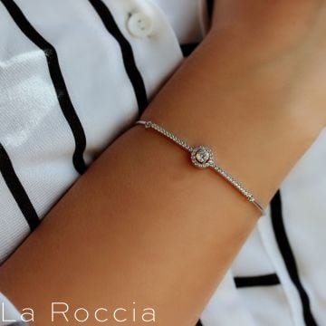 Pırlanta Montür Tek Taş Tel Bileklik