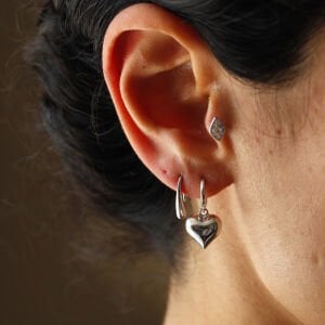 Bombeli Kalp Halka Küpe