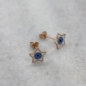 Mineli Yıldız Vidalı Küpe