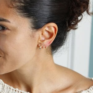 Aqua Marin Kalp Halka Küpe