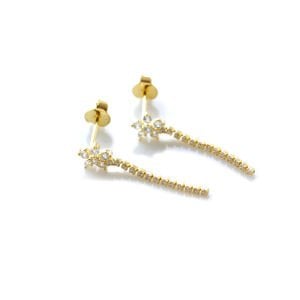 Su Yolu Sallantılı Çiçek Küpe