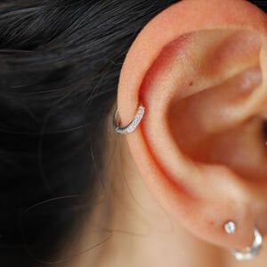 Mini Mini Taşlı Halka Küpe (Tek adet)