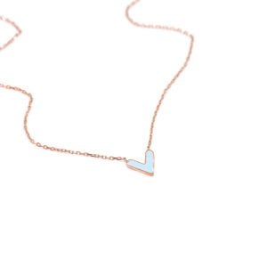 Turkuaz Mineli Kalp Kolye