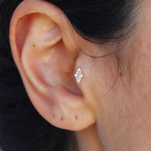 Çift Damla Mekik Tragus 9K