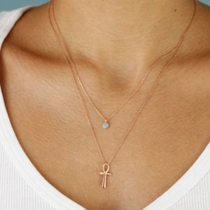 Mini Turkuaz Tektaş Kolye