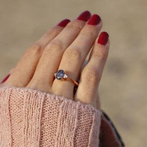 Oval Mistik Topaz Tasarım Yüzük