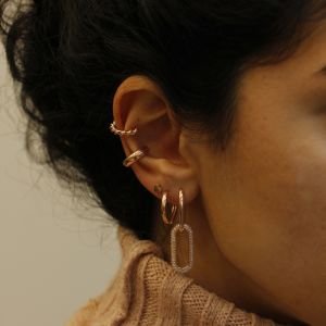 Taşsız Kıkırdak Küpesi Sade Cuff