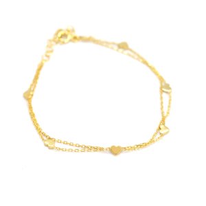 Çift Zincir Kalp Bileklik