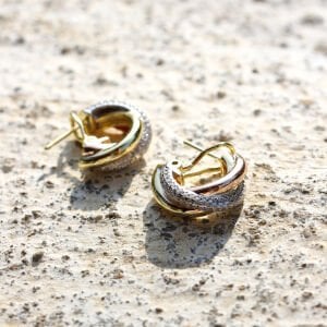 Tasarım Üç Renk Halka Küpe