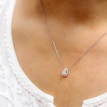 Pırlanta Montur Mini Damla Tektaş Kolye
