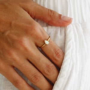 Mini Damla Opal Yüzük