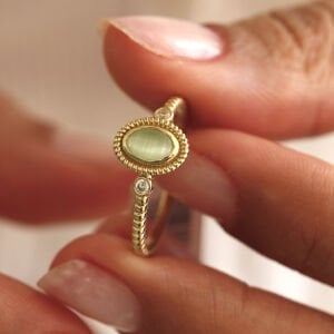 Tasarım Yeşil Kaplan Gözü Yüzük