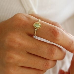 Tasarım Yeşil Kaplan Gözü Yüzük