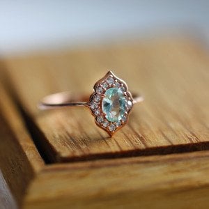 Aqua Marin Vintage Tasarım Yüzük