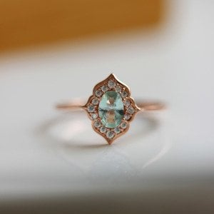 Aqua Marin Vintage Tasarım Yüzük