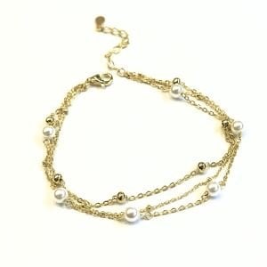 Üç Zincir İnci Bileklik