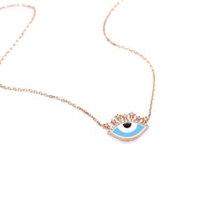 Turkuaz Mineli Göz Kolye