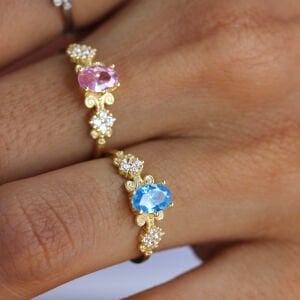 Aqua Marin Taşlı Vintage Yüzük