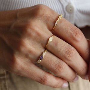Mekik Ametist Yüzük (Ayarlanabilir)
