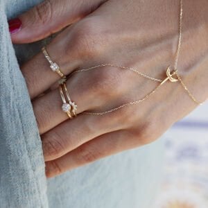 Mini Kare Pave Yüzük