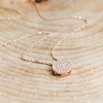 Taşlı Mini Plaka Kolye