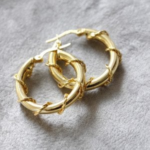 Zincir Sargılı Halka Küpe