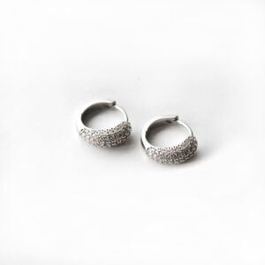 Mini Pave Halka Küpe