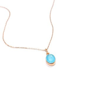 Paraiba Taşlı Oval Kolye